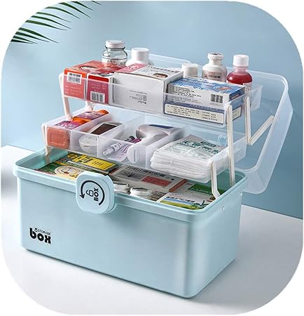 Amazon 薬箱 救急箱 薬ケース お薬 箱 応急ボックス ツールボックス 医療箱 収納ボックス 収納箱 収納ケース 薬収納 3段式 取っ手付き 大容量 透明 防災 薬入れ 小物入れ 持ち運びしやすい おしゃれ 折り畳み式 家庭用 車載用 Uziadnb ピルケース
