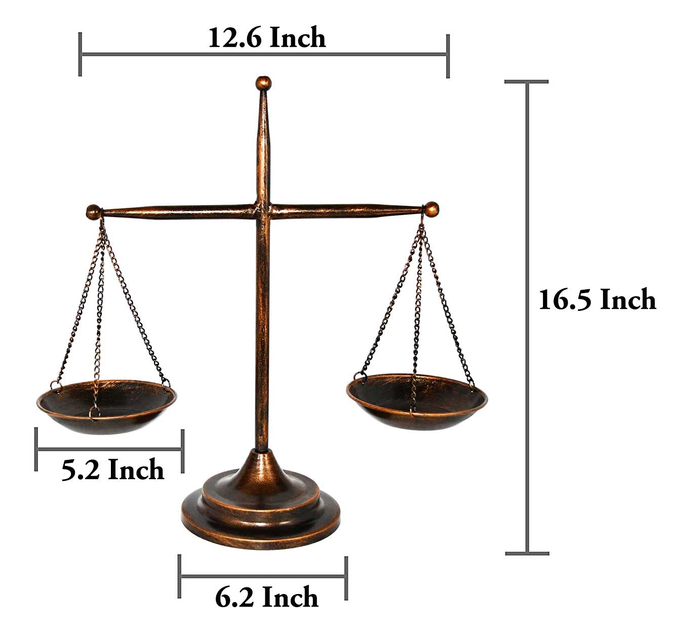 Owlgift Vintage Style Metal Libra Jewelry Display Tray Cosmetic Organizer Storage, Lawyer Scale of Justice, Farmhouse Candleholder - Bronze, 12.6