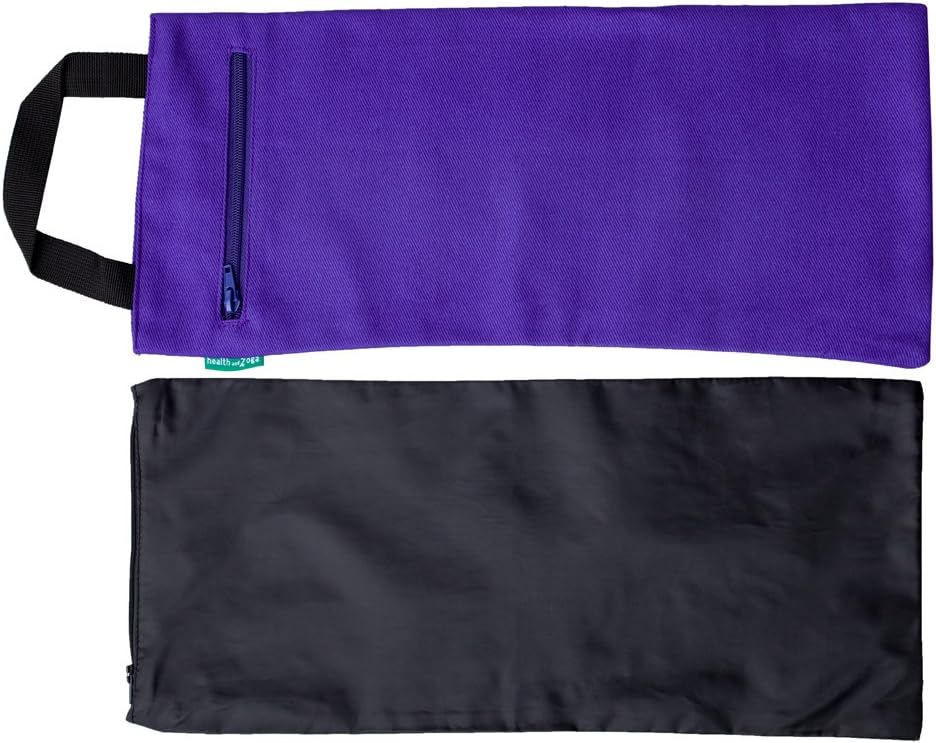 HEALTHANDYOGA(TM Yoga Sand Bags - Double Bag with Inner Waterproof Bag- Prop for Adding Weight and Support (Purple)