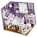 Ogrmar Wooden Dollhouse Miniatures DIY House Kit with Cover and Led Light-Sweet Sunshine