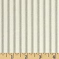 Vertical Ticking Stripe Cotton Duck Ivory/Tan, Fabric by the Yard