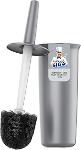MR.SIGA Toilet Bowl Brush and Holder Gray 1 Pack view 1