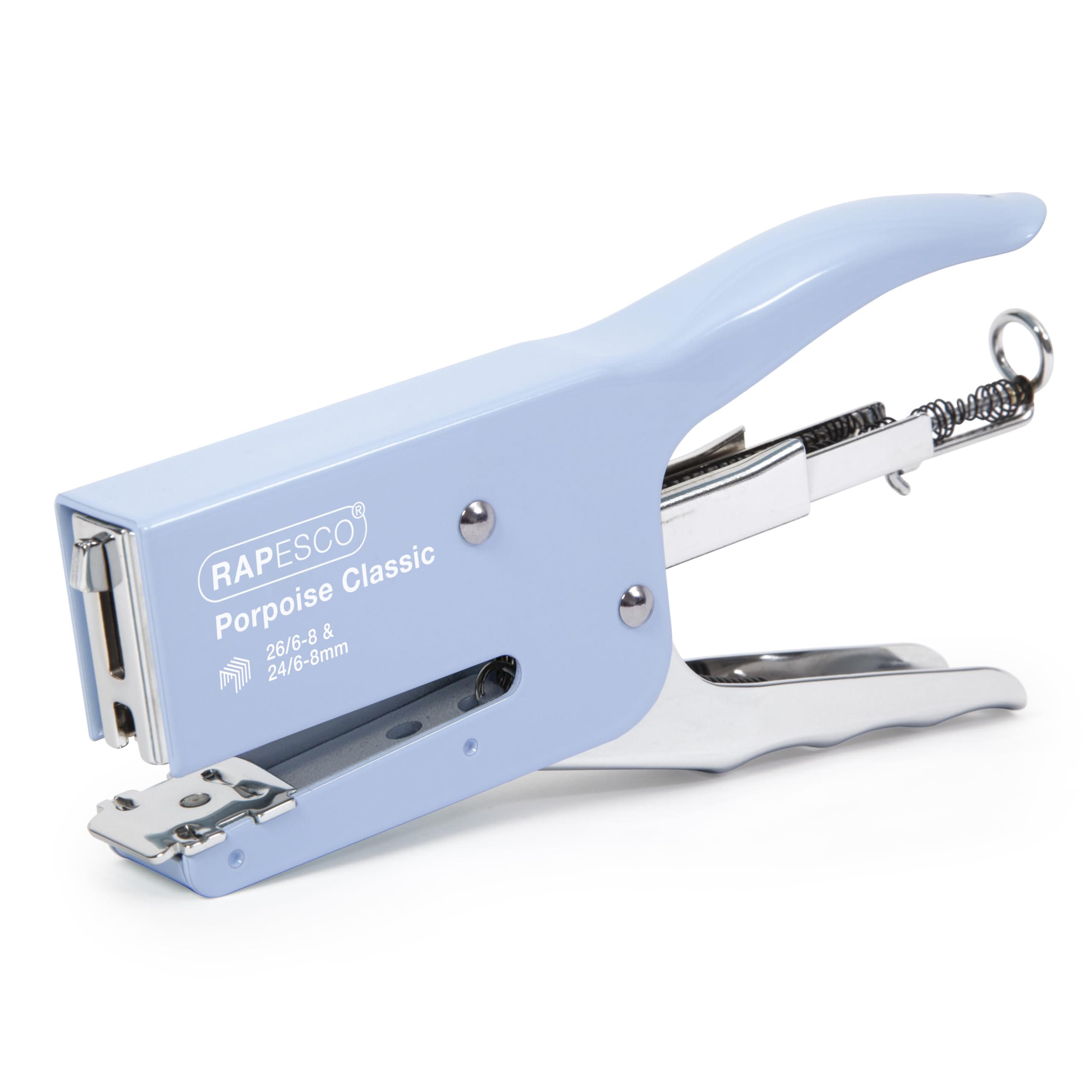 Rapesco 1346 Porpoise Classic Stapling Plier, 45 Sheet Capacity, Powder Blue