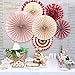 Nicrolandee Rose Gold Paper Fans Foil Hanging Party Fans Dusty Rose Glitter Photo Backdrop for Wedding Birthday Baby Shower Bridal Shower Bachelorette Party Decorations, 6 Pcs/Set