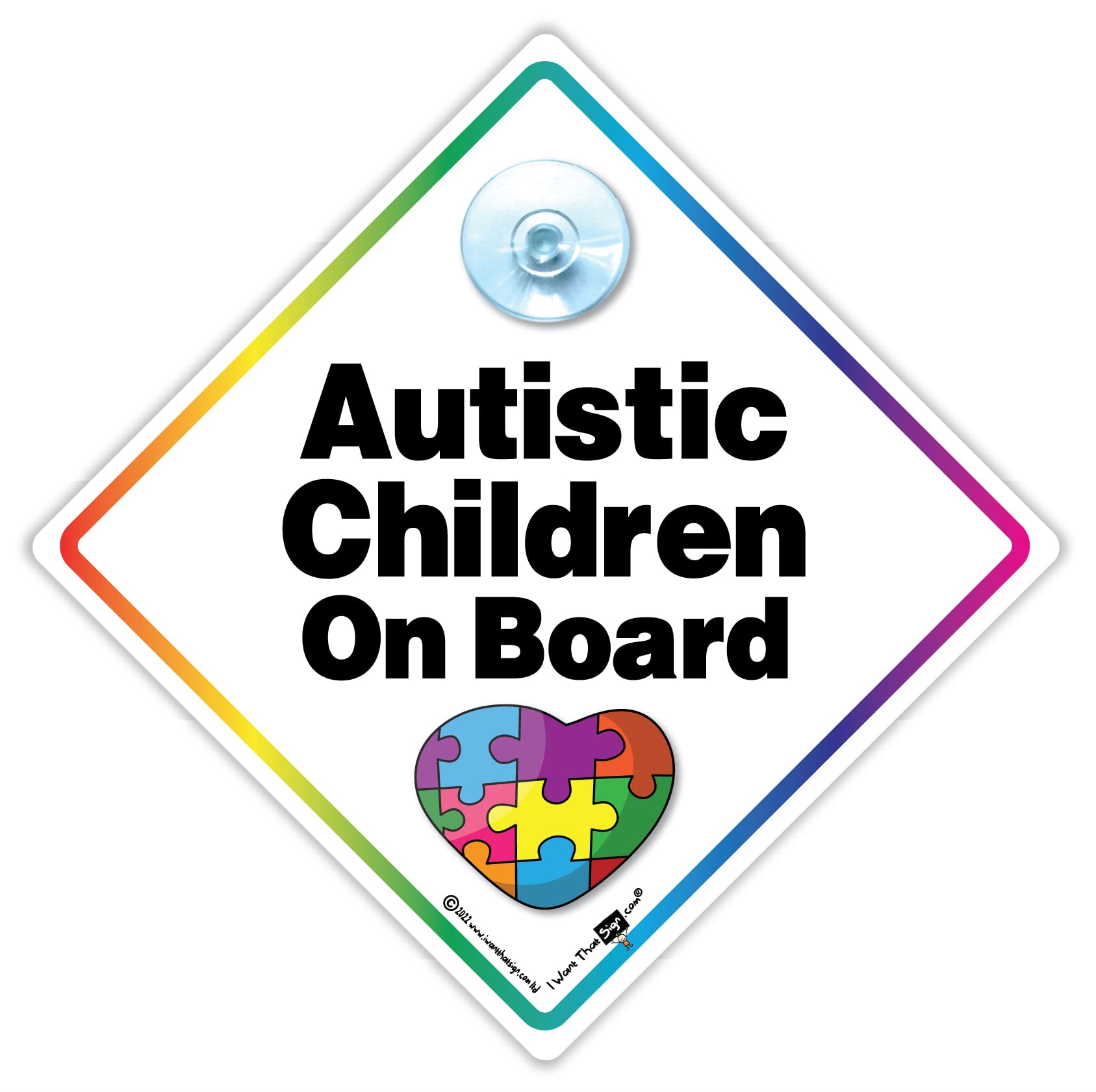 Autistic Children On Board Car Sign, Autistic Baby on Board Sign, Autistic Car Sign, Autism Sign, Autism Awareness Sign 14cm x 14cm