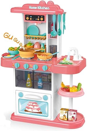 Cocinita de juguete con accesorios de Madera Niños grandes Pretend Cocinar Juegos de rol Juguetes Set