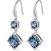 Dangle Earrings for Women|18K White Gold Plated|CZ Drop Fishook Earings Fashion Jewelry Gift