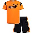 PUMA Boys Active Shorts Set - 2 Piece Dry Fit T-Shirt and Performance Gym Shorts - Activewear Clothing Set for Boys (4-16)