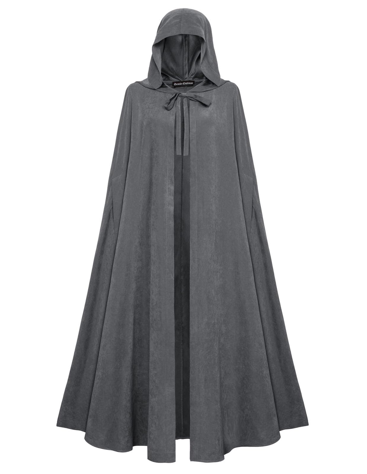 Photo 1 of Scarlet Darkness Women Renaissance Hooded Cape Medieval Cloak Hobbit Halloween Costume Charcoal Gray