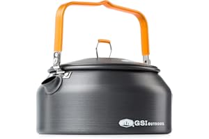 GSI Outdoors Halulite Tea Kettle, Ultralight Aluminum Camping Kettle, Durable, Fast-Boil for Backpacking, Hiking & Outdoor Cooking - 1 Liter
