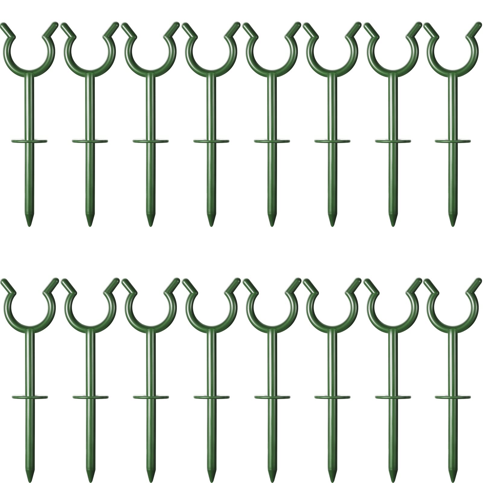 Photo 1 of Taiyin 20 Pcs 3/4'' Garden Hose Holder Brackets Garden Guide Holder Decorative Outdoor Guide Stakes Support Spike Plant Tool to Keep Off Lawn for Yard (Green)