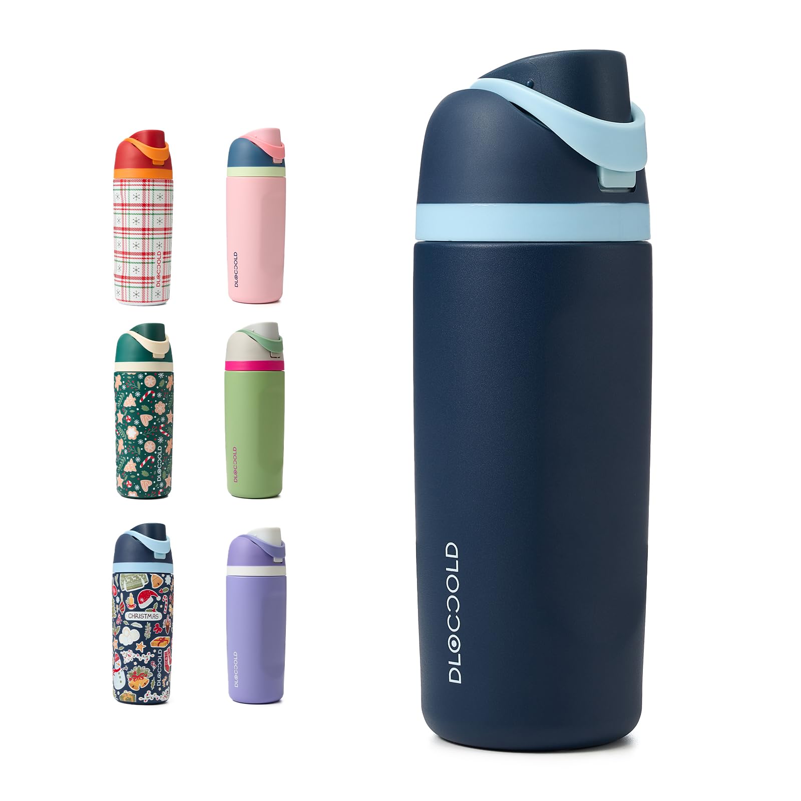 DLOCCOLD Insulated Stainless Steel Water Bottle with Straw for Sports, Travel, and School, 16 oz Sports Water Bottle, Leak-Proof Thermos BPA-Free