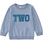 AG AGUU Birthday Sweatshirts for Toddler Baby Boys Girls One-Seven Embroidery Letter Party Outfits Shirts Fall Tops