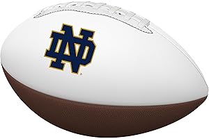 Logo Brands NCAA Official Size Autograph Football -Smooth White Panel for Nil Signatures, Display, or Nil Collecting NCAA Fan Memorabilia