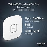 NETGEAR WAX628 WiFi 6 Access Point AX5400 Dual-Band PoE 4 Yr Insight Mgmt view 2
