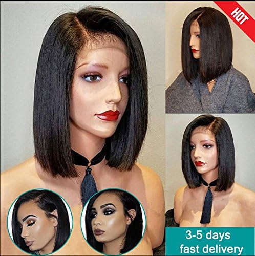 Doores Brazilian Virgin Human Hair Full Lace Wigs Glueless Short Bob Human Hair Wigs With Baby Hair For Black Women 12inch Short Lace Wigs Human Hair Straight