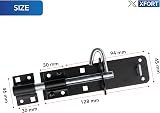 XFORT 2 Pack Brenton Strong Sliding Lockable Padbolt 100mm Black Shed Gate view 6