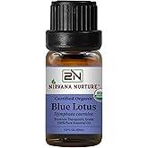 Nirvana Nurture Blue Lotus Essential Oil USDA Certified Organic, 100% Pure Natural Premium Grade, Undiluted
