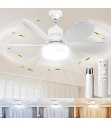 Socket Fan Light With Remote & APP Control, 1500 Lumens