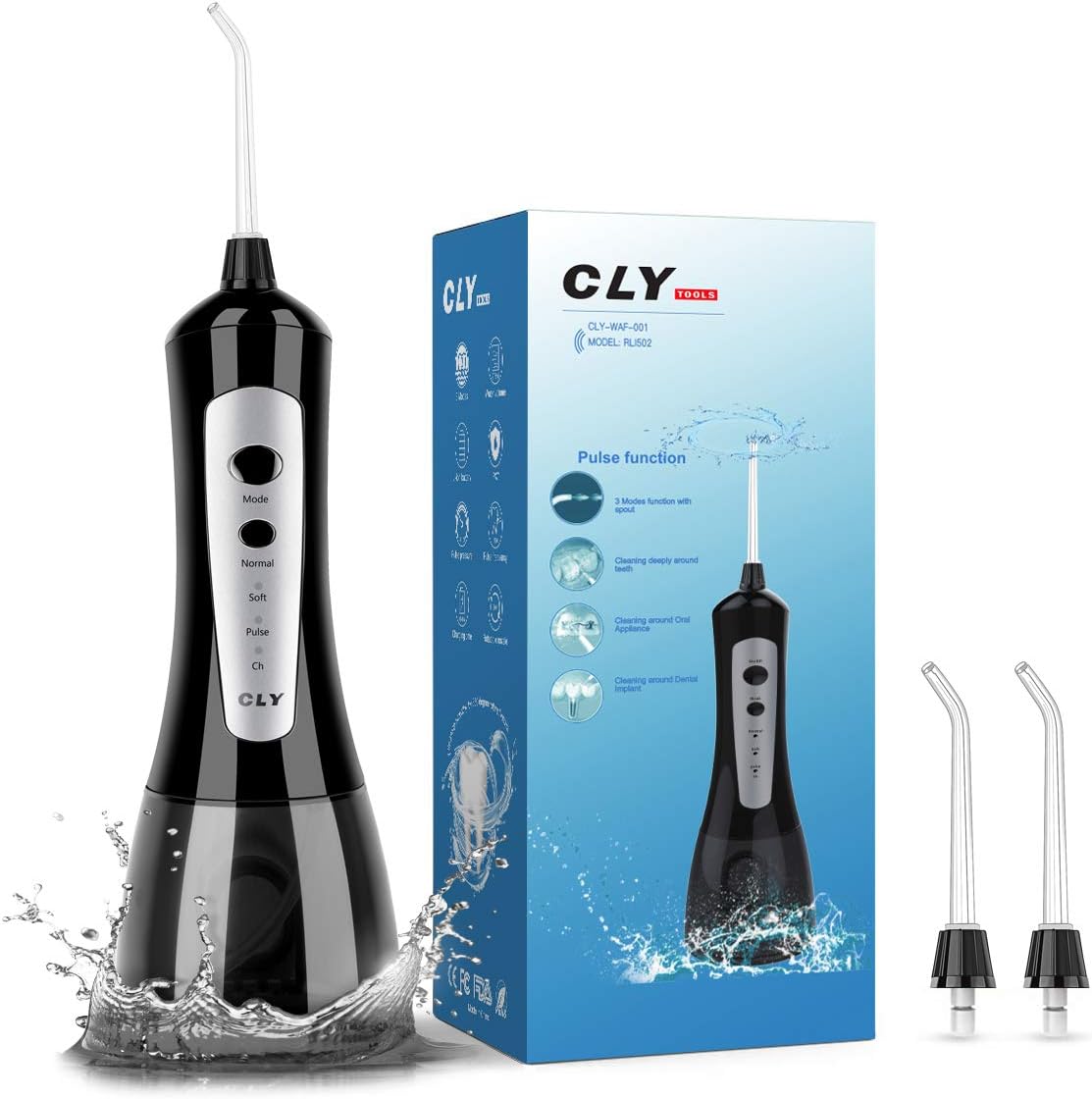 Water Flosser Cordless Water Pick Teeth Cleaner IPX7 Waterproof Portable Dental Oral Irrigator USB Rechargeable Gum Flosser with 1500mAh Battery for Teeth/Braces/Bridges Care/Travel/Home