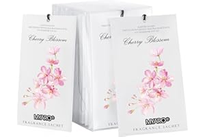 MYARO 12 Packs Cherry Blossom Scented Sachets for Drawer and Closet, Long-Lasting Sachets Bags Air Freshener, Fresh Scents Potpourri Bags Home Fragrance for Lover