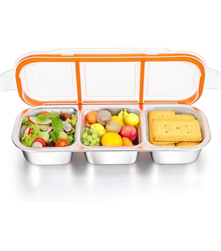 MACTANO Lot De 2 Boîtes à Goûter Réutilisables En Silicone à Double Compartiment Avec Couvercles Pour Sauce