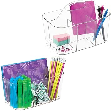 Amazon Com Mdesign Small Office Storage Organizer Utility Tote