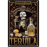 Doodlream Skull Tin Sign, Mexico TEQUILA Vintage Metal Wall Decor | 8