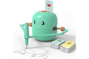 Drawing Robot for Kids - Interactive Educational Montessori Learning Toy with 100 Word Cards & Voice, Machine for Girls Boys 