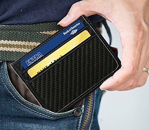 MGCFTan Money Clip Glossy Carbon Fiber wallet Credit Card Business Card Holder 3K twill Black