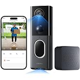 Anona 3K Dual Cam Video Doorbell Camera Wireless No Subscription with Chime | 5MP + 2MP HD, Head-to-Toe View, Al Person Pet Package Detection, Color Night Vision, 2-Way Audio, 24/7 Recording, 2.4G WiFi 6