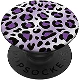 Cute Leopard Cheetah Pattern Animal Pastel Purple PopSockets Adhesive PopGrip