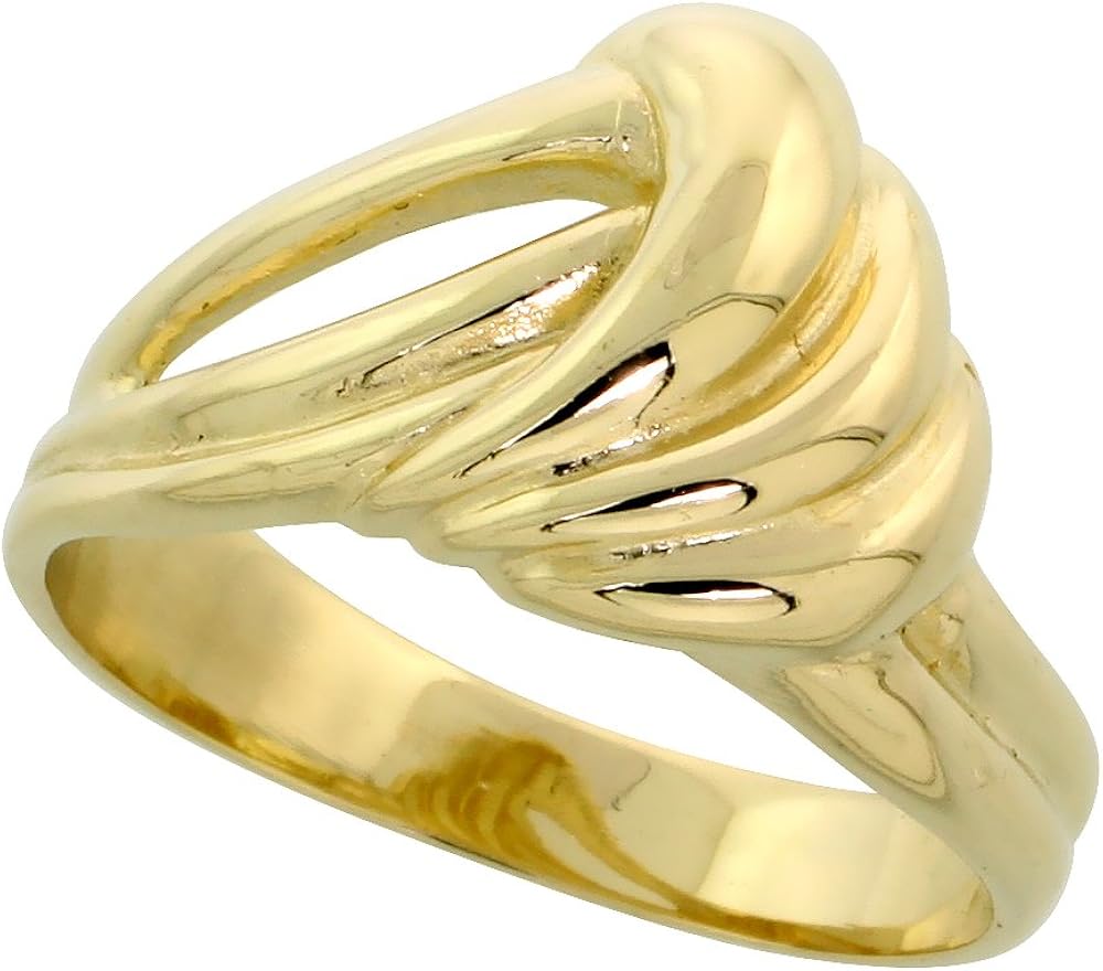 14k Gold Contemporary Wave Ring, 7/16" (11mm) wide Jewelry