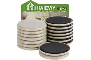 HIAIEVIY Furniture Sliders for Carpeted Floors, 16 Pcs 3 1/2" Heavy Sliders for Moving Furniture, Resuable Furniture Sliders to Protect Carpet, Move Your Furniture Easy & Safely!