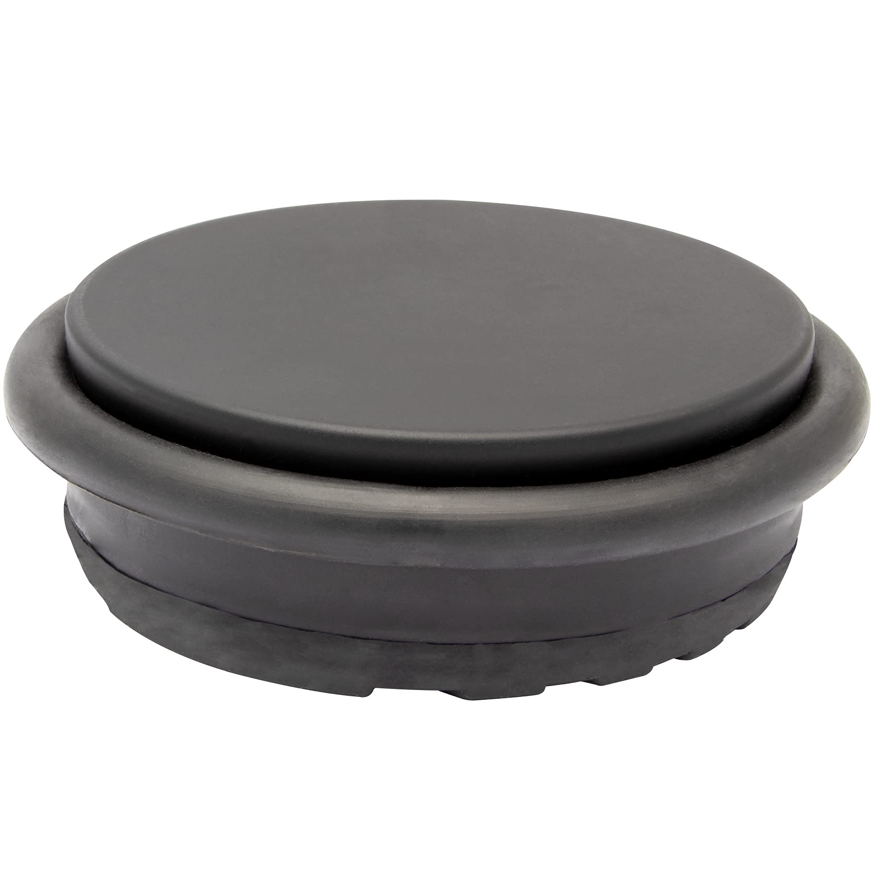 WAGNER Doorstop Big Disk Color Black MAT - Ø 98 x 30 mm, Black mat, Premium Buffer Made of Coated Industry Steel, Thermostatic Rubber, to be Placed on The Floor, 750 g - 15519301