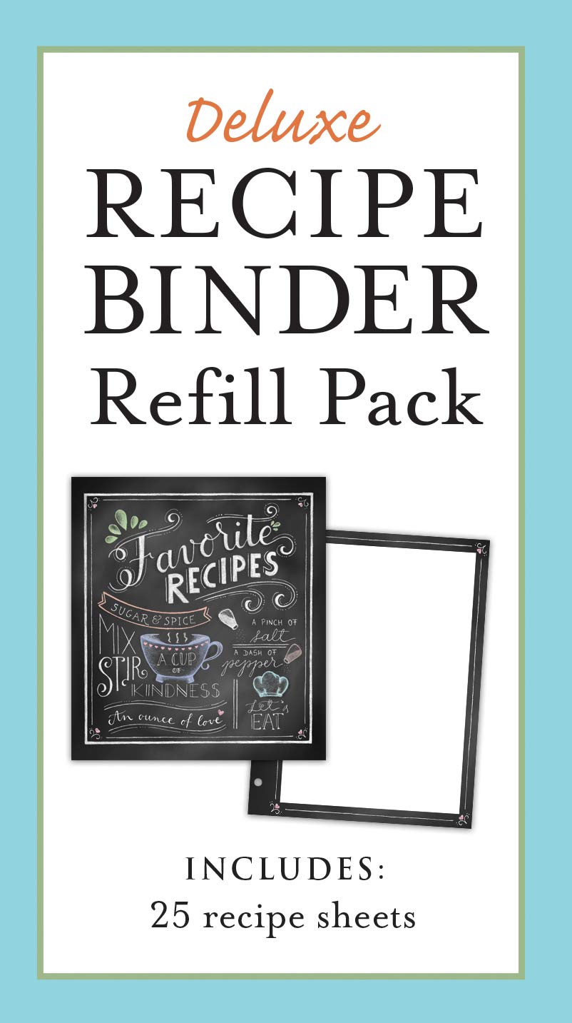 Deluxe Recipe Binder Refill Pack - Favorite Recipes (Chalkboard): 25 Sheets for 3-Ring Binders