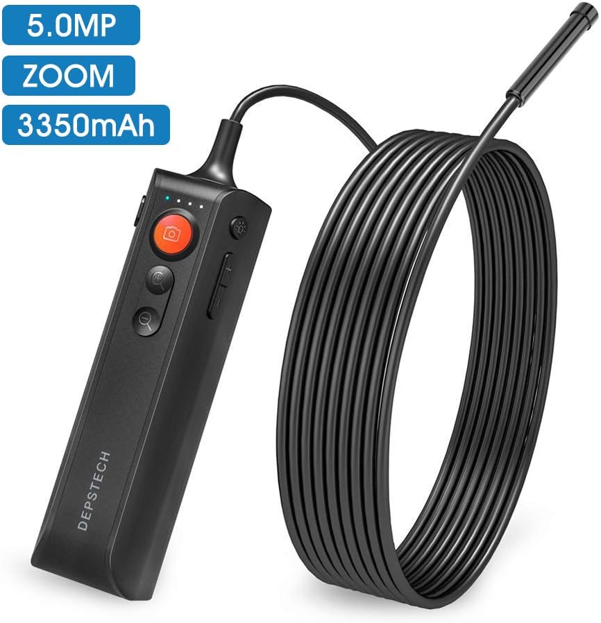 DEPSTECH Wireless Endoscope, Upgrade 5.0MP UltraThin HD Borescope
