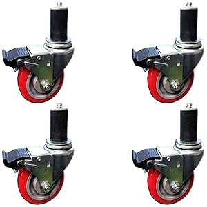 NSF Certified - 4 inch Caster Wheel Set For Commercial Kitchen Prep Tables, Total Locking Casters - CasterHQ Brand