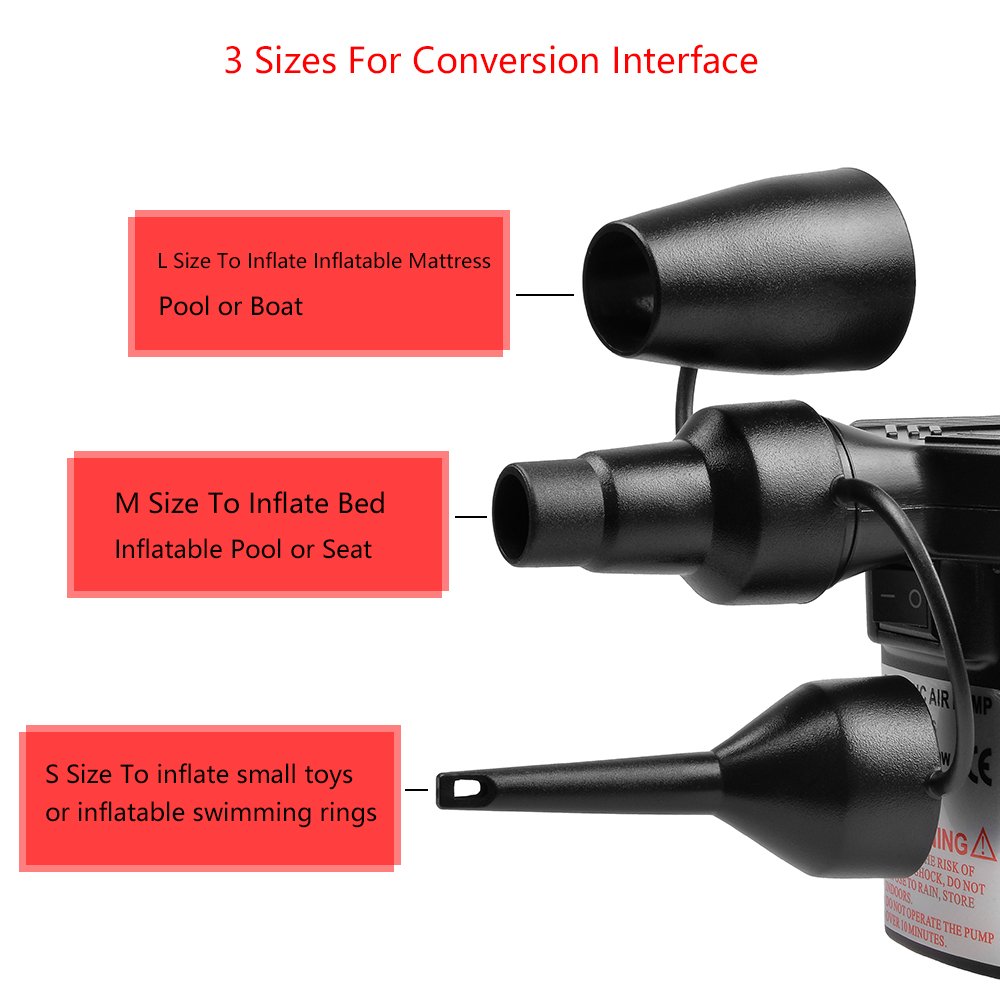 Mua Chenci Electric Air Pump Power Pump With 3 Air Nozzles For Inflatable Mattresses Cushions Beds Boats Swimming Rings Dc12v Ac220v Tren Amazon đức Chinh Hang 2021 Fado