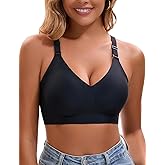 Womens Deep V Bras Wireless Comfortable Bra Supportive No Underwire Bras Tshirt Push Up Bralettes Plunge Seamless Bra