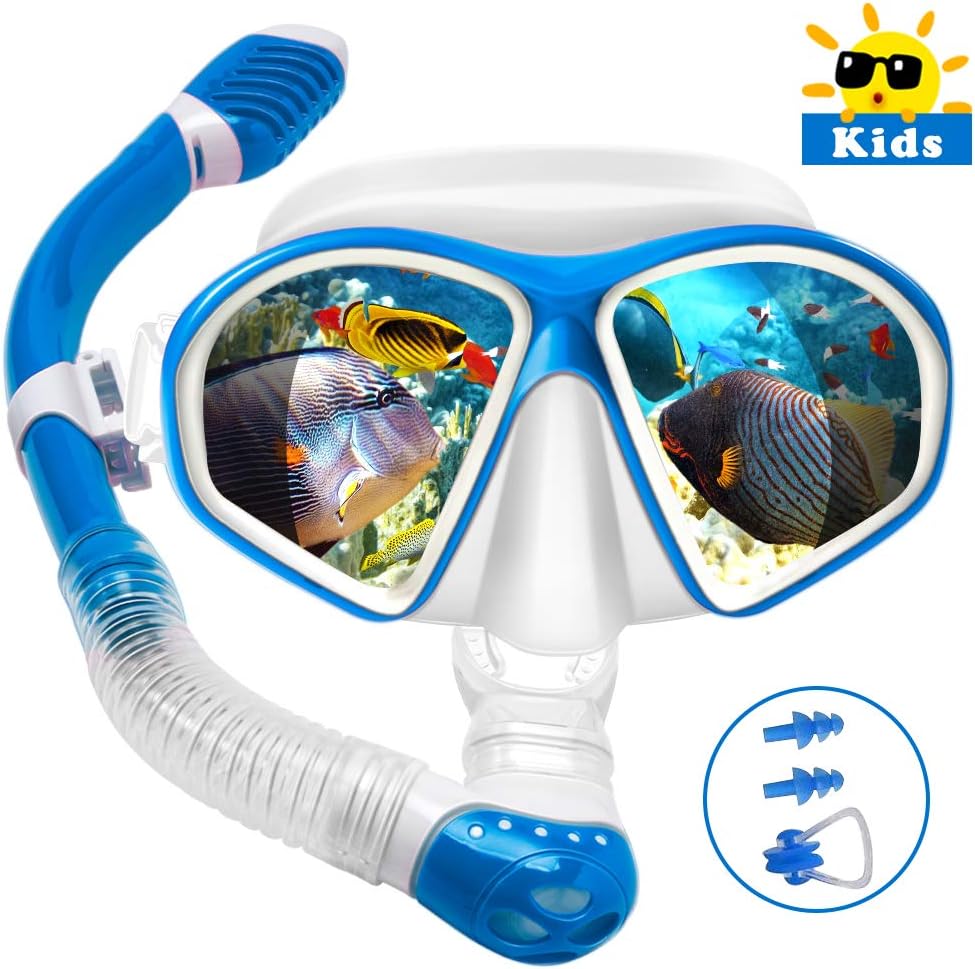 Kids Snorkel Set Swim Mask AntiLeak Snorkeling AntiFog Diving Goggles
