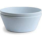 mushie Round Dinnerware Bowls for Kids | Made in Denmark, Set of 2 (Powder Blue)