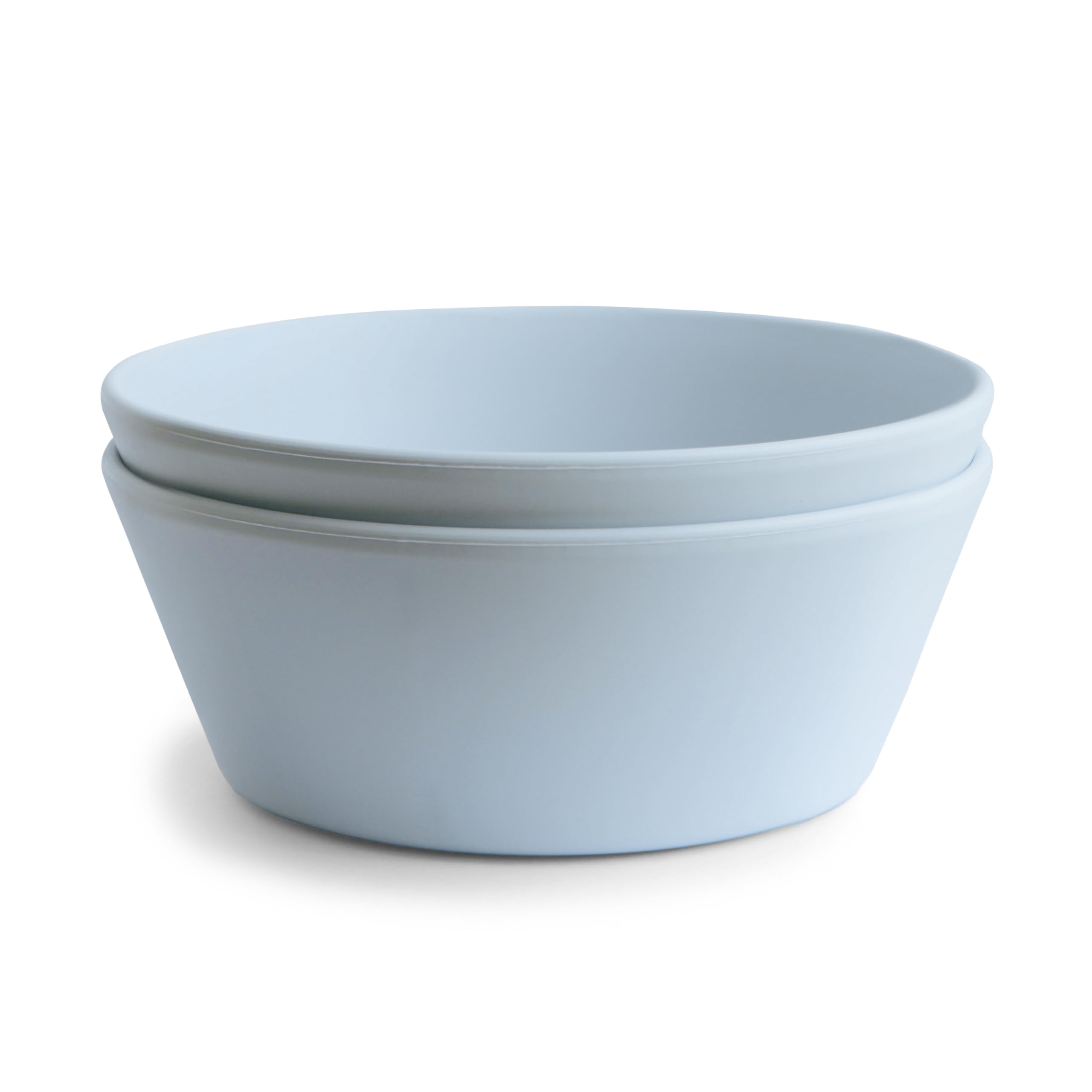 Mushie Dinnerware Bowls for Kids | Tableware Set of 2 Reusable BPA Free Bowls | Dishwasher & Microwave Safe | Made in Denmark | Round (Powder Blue) — image 1