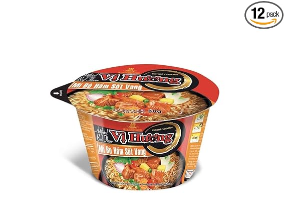 Amazon Com Vi Huong Instant Noodles Bowl Authentic Vietnamese Instant Ramen Soup Beef Crab Chicken Or Tomyum Flavorful Instant Noodles 3 Min Fast Ramen Natural Ingredients Pack Of