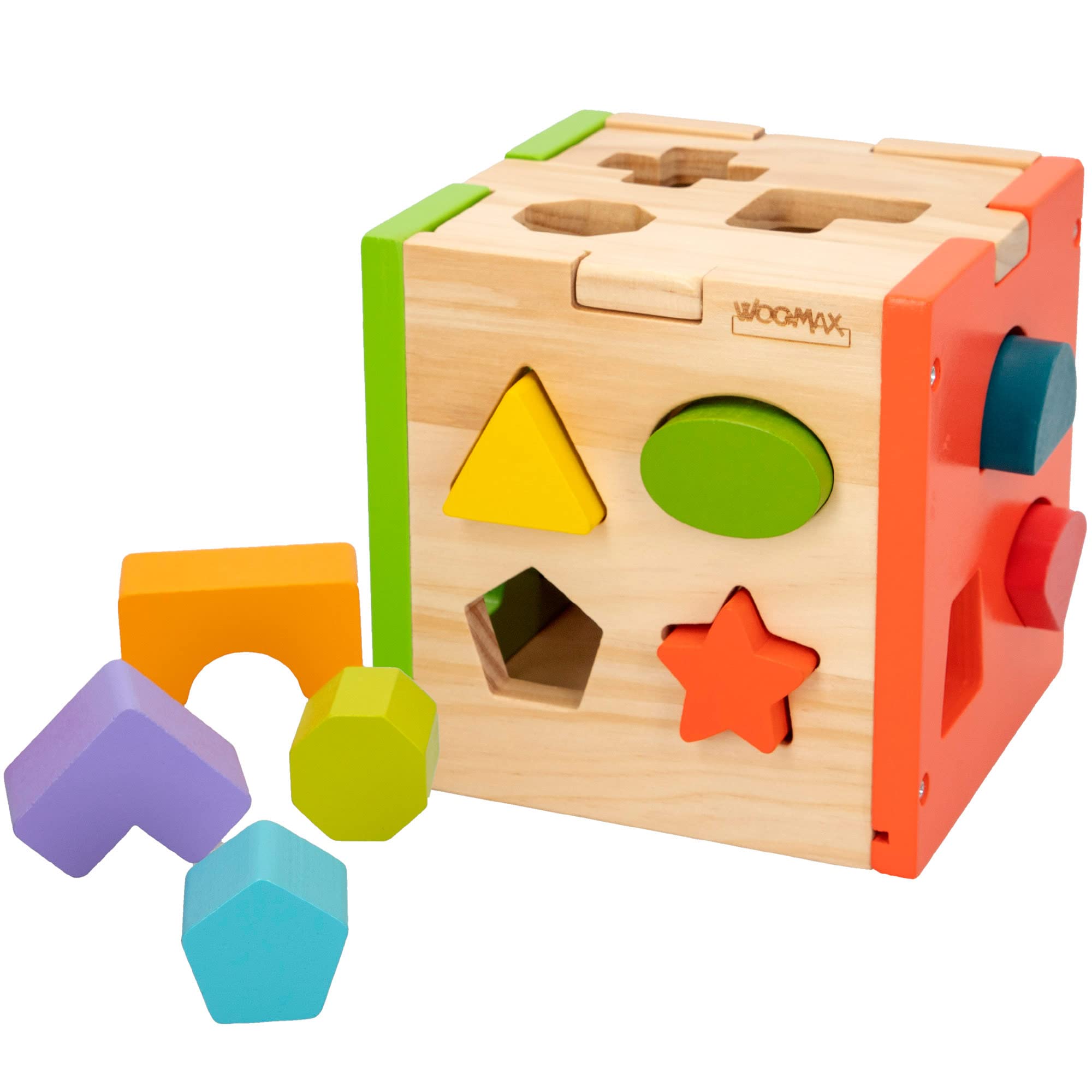 colorbaby – Wooden Activity Cube Bucket