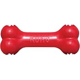 KONG Goodie Bone, Natural Rubber Treat-Dispensing Toy, Red, for Medium Dogs | Classic KONG Durable Natural Rubber Bone with Goodie Grippers That Hold Treats &amp; Support Mental Engagement