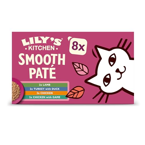 Lily’s Kitchen Smooth Pate, Complete nutrition, Cat Wet Food Multipack (32x85g) Tray for Adult Cats, Grain-Free Recipe With Natural Ingredients and With Freshly Prepared Meat & Offal