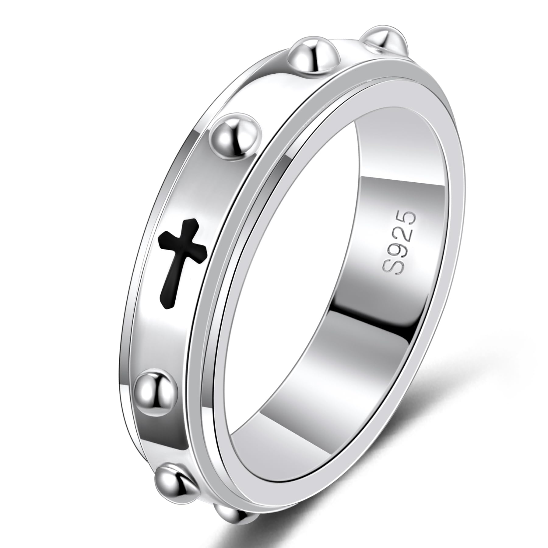 LYTTMAB 6MM Sterling S925 Silver Rosary Spinner