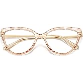 WOWSUN Sexy Cute Crystal Cat Eye Glasses Frame for Women Non-Prescription Fake Eyeglasses Eyewear Frame with Clear Lens