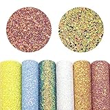 David accessories Super Shiny Chunky Glitter Stereoscopic Sequins Faux Leather Sheets Fabric 7 Pcs 8" x 13" (20cm x 34cm) Thick Canvas Back Craft DIY Craft Assorted Colors (Pure Color)